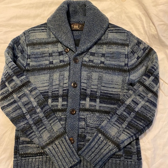 rrl indigo cardigan